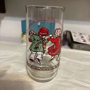 Vintage Coca Cola Limited Edition Holly Hobby Christmas Glass.